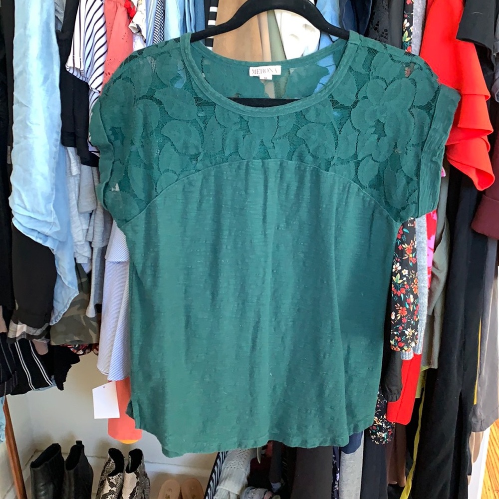 Hunter Green Laced Top